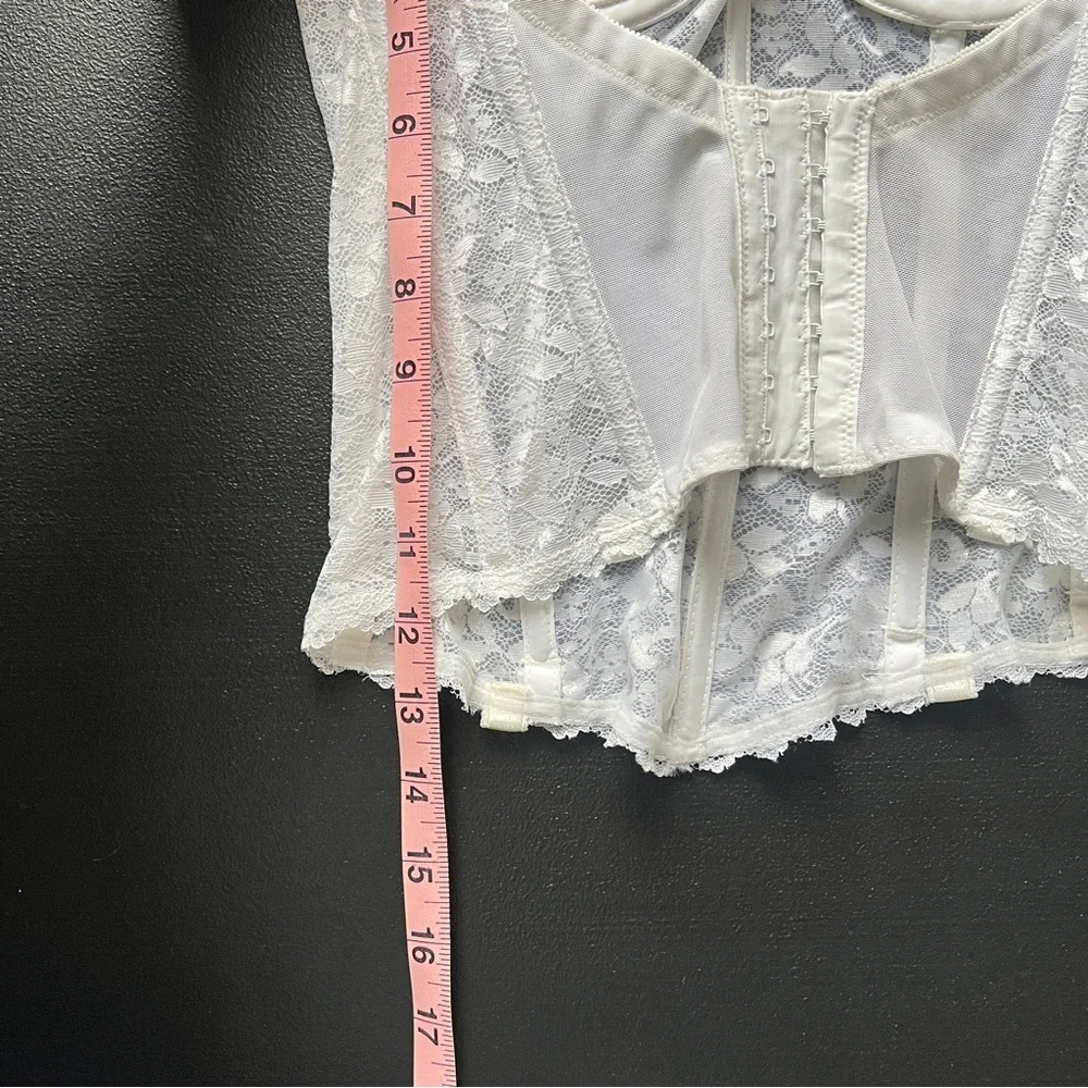Carnival White Lace Bustier Corset Longline Underwire Sexy Top Size 34C - Picture 11 of 11